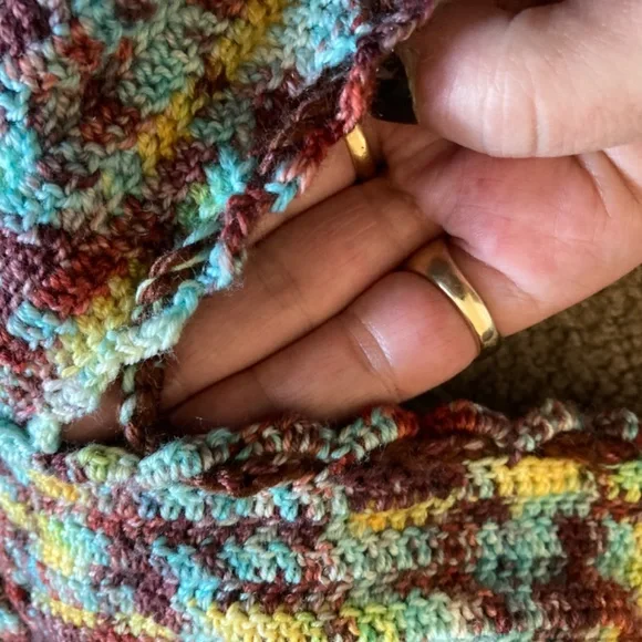 OOAK Tie Dye Crochet Crop Top Handmade Adjustable One Size fits S-L - Picture 16 of 16